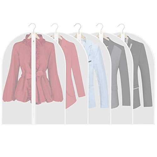 24 x31 Inch Thipoten Garment Bags Set of 5 Dust Proof Suit Bags with Full Stainless Steel Zipper,Garment Bags for Storage//Closet//Travel